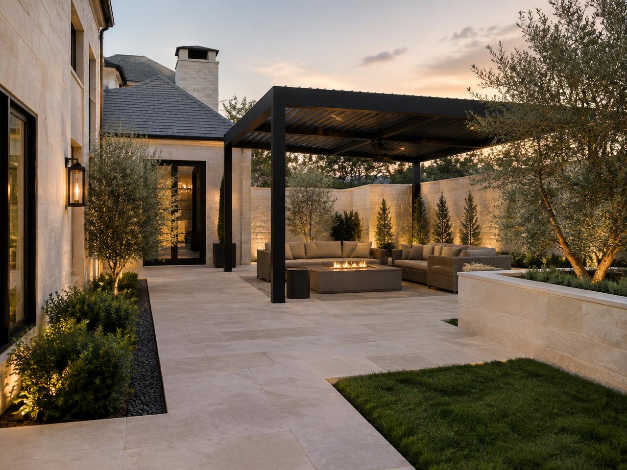 Stone Courtyard completed landscaping project